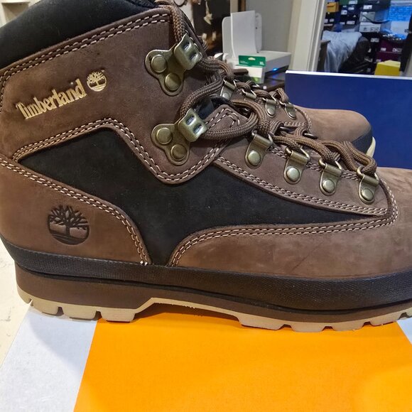 Timberland Euro Hiker Mid - Men's Winter Boots Grey/Black/Brown Size 10 NEW - Picture 6 of 16